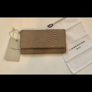 Liebeskind hand cut python tan wallet!